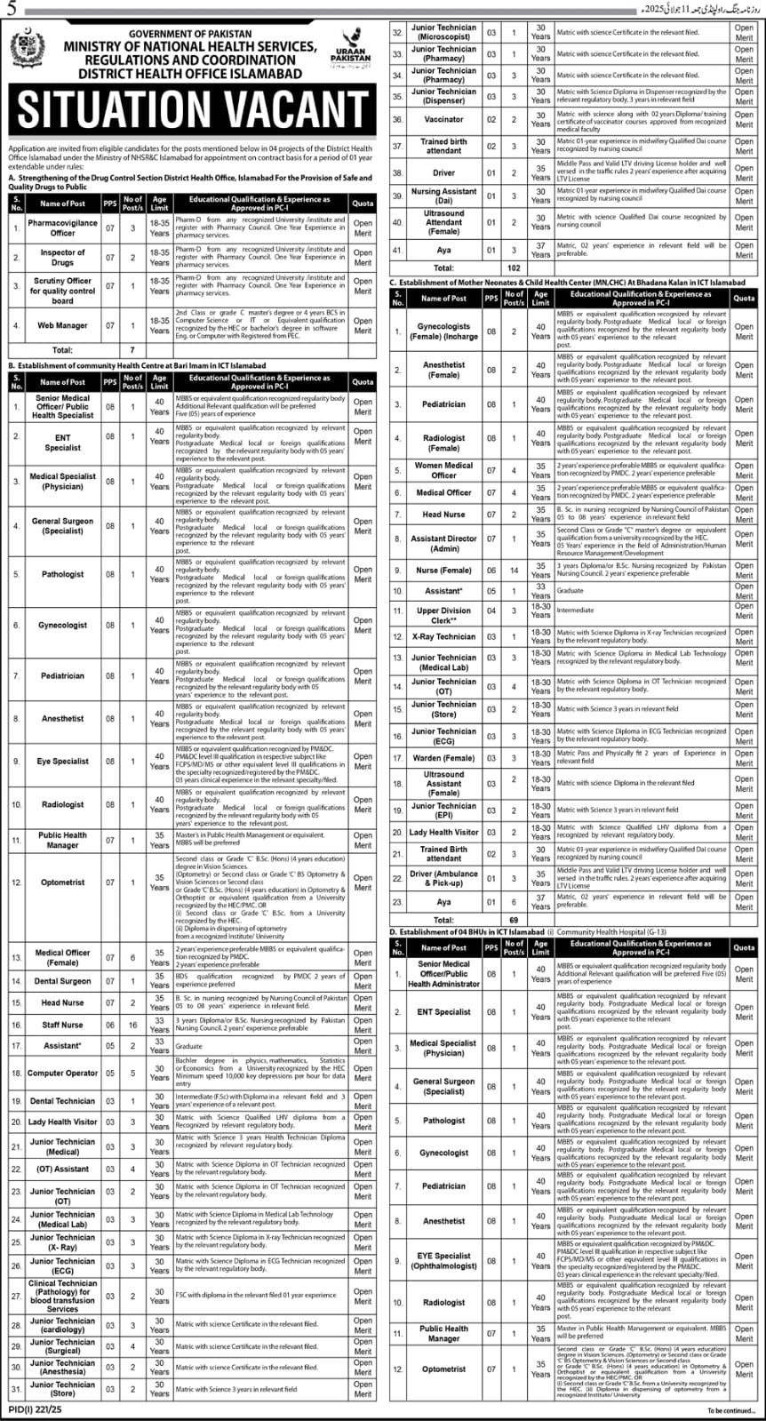 Ministry of National Health Services Jobs 2025 – Comprehensive Guide & How to Apply